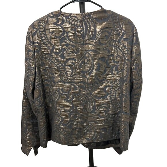 Covington Womens Metallic Brocade Jacket Sz XL - Picture 2 of 7
